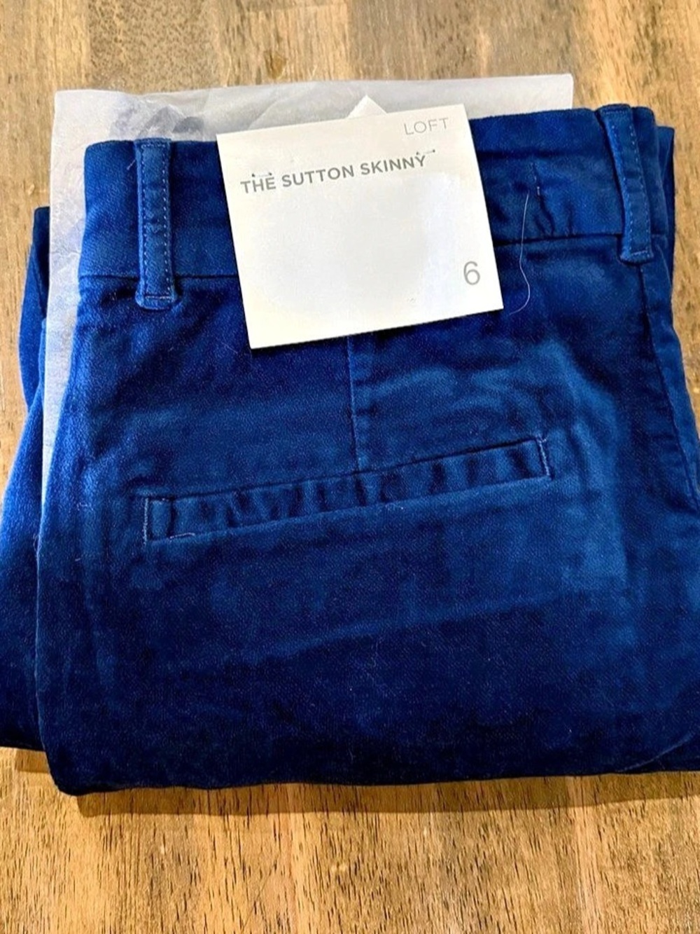 LOFT The Sutton Skinny Corduroy Pants in Blue Size 6